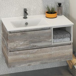 Зеркало-шкаф Comforty Турин 90 см, дуб бежевый - фото 2