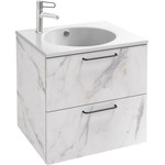 Тумба подвесная с раковиной Jacob Delafon Odeon Rive Gauche 60 см EB2520-R9-NR4, белый мрамор - фото 