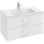 Тумба подвесная с раковиной Jacob Delafon Vox 80 см EB2078-R1-N18 (изогнутые ручки), белый - фото 