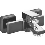 Смеситель для раковины высокий E.C.A. Tiera 103588002EX, черный/хром - фото 2