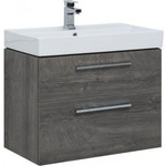 Тумба подвесная с раковиной Aquanet Nova 75 см 242260, дуб рошелье, Цвет фасада: дуб рошелье - фото 