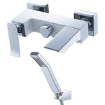 Смеситель для раковины настенный Lemark Contest LM5826CW, хром/белый - фото 2