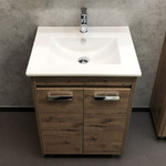 Тумба напольная с раковиной Comforty Марио 60 см, дуб тёмный - фото 