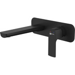 Смеситель для раковины настенный Lemark Ursus LM7226BL, черный - фото 