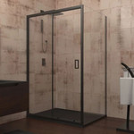 Душевое ограждение Veconi Rovigo 100х80 см RV046B-10080PR-01-19C1, чёрный/прозрачное - фото 