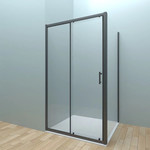 Душевое ограждение Veconi Rovigo 100х80 см RV072B-10080-01-C4, чёрный/прозрачное - фото 