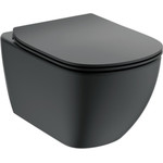 Унитаз подвесной безободковый Ideal Standard Silk Black Tesi AquaBlade T0079V3, черный матовый, Цвет производителя: чёрный матовый - фото 