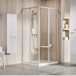 Душевое ограждение Ravak Supernova SRV2-S+SRV2-S-75x75 см 14V30UO2Z1 сатин/прозрачное - фото 