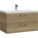 Тумба подвесная с раковиной Cersanit Lara 80 см A63416, орех - фото 