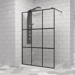 Душевая перегородка RGW WA-111B 140x195 см 411011114-84 (стекло 8 мм) с кронштейном в комплекте, черный/прозрачное - фото 