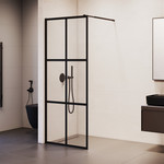 Душевая перегородка RGW WA-111B 90x195 см 411011109-84 (стекло 8 мм) с кронштейном в комплекте, черный/прозрачное - фото 