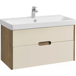 Тумба подвесная с раковиной Акватон Оливия 90 см 1A254401OLVG0, бежевый/дуб веллингтон - фото 