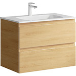 Тумба подвесная с раковиной Aqwella Accent 60 см ACC0106DZ, дуб золотой, Цвет фасада: светлое дерево - фото 