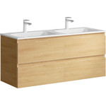 Тумба подвесная с раковиной Aqwella Accent 120 см ACC0112DZ, дуб золотой, Цвет фасада: светлое дерево - фото 