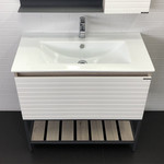 Тумба напольная с раковиной Comforty Страсбург 90 см, дуб дымчатый - фото 