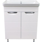 Тумба напольная с раковиной Стиль Соло 70 см, белый - фото 