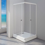 Душевое ограждение Радомир Респект 100x100 см без поддона, белый/прозрачное - фото 