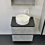 Тумба подвесная с раковиной Comforty Эдинбург 60-2 см (раковина 9111), бетон светлый - фото 