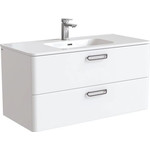 Тумба подвесная с раковиной Iddis Brick 100 см BRI10W1i95K, белый глянец - фото 