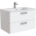 Тумба подвесная с раковиной Iddis Brick 80 см BRI80W0i95K, белый глянец - фото 