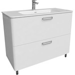 Тумба напольная с раковиной Iddis Brick 100 см BRI10WFi95K, белый глянец - фото 