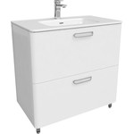 Тумба напольная с раковиной Iddis Brick 80 см BRI80WFi95K, белый глянец - фото 