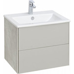 Тумба подвесная с раковиной Акватон Сохо 60 см 1A258001AJ9A0, слэйт/галька серая - фото 