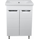 Тумба напольная с раковиной Стиль Соло 60 см (раковина monte 60) белый - фото 