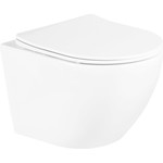 Унитаз подвесной безободковый BelBagno Uno BB3105CHR/SC с тонкой крышкой микролифт - фото 