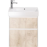 Тумба универсальная с раковиной Dreja Slim 65 см 99.0501, дуб кантри/белый глянцевый - фото 