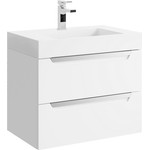 Тумба подвесная с раковиной Aqwella Cube 70 см CUB0107W, белый, Цвет фасада: белый - фото 