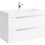 Тумба подвесная с раковиной Aqwella Cube 90 см CUB0109W, белый, Цвет фасада: белый - фото 