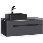 Тумба подвесная со столешницей Jorno Shine 100 см Shi.01.100/P/A, антрацит - фото 