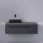 Тумба подвесная со столешницей Jorno Shine 120 см Shi.01.120-M/P/A (с МФУ) антрацит - фото 