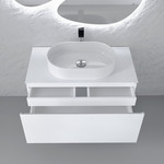 Тумба подвесная со столешницей Jorno Stone 100 см Stn.01.100/P/W/JR, белый - фото 