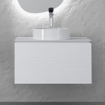 Тумба подвесная со столешницей Jorno Stone 80 см Stn.01.80/P/W/JR, белый - фото 