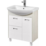 Тумба напольная с раковиной Акватон Бекка 70 см 1A2087K1BAC20, белый глянцевый/дуб сомерсет - фото 