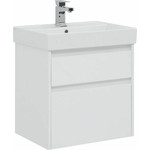 Тумба подвесная с раковиной Aquanet Nova Lite 60 см 242575 (2 ящика) белый, Цвет фасада: белый - фото 