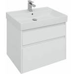 Тумба подвесная с раковиной Aquanet Nova Lite 75 см 242272 (2 ящика) белый, Цвет фасада: белый - фото 