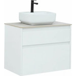 Тумба подвесная со столешницей Aquanet Nova Lite 75 см 242272 (2 ящика) белый, Цвет фасада: белый - фото 