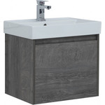 Тумба подвесная с раковиной Aquanet Nova Lite 60 см 242570 (1 ящик) дуб рошелье, Цвет фасада: дуб рошелье - фото 