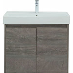 Тумба подвесная с раковиной Aquanet Nova Lite 75 см 298851 (2 дверцы) дуб рошелье, Цвет фасада: дуб рошелье - фото 