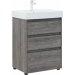 Тумба напольная с раковиной Aquanet Nova Lite 60 см 302470 (3 ящика) дуб рошелье, Цвет фасада: дуб рошелье - фото 