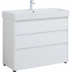 Тумба напольная с раковиной Aquanet Nova Lite 100 см 302478 (3 ящика) белый, Цвет фасада: белый - фото 
