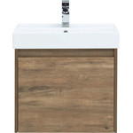 Тумба подвесная с раковиной Aquanet Nova Lite 60 см 249511 (1 ящик) дуб рустикальный, Цвет фасада: тёмное дерево - фото 