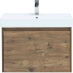 Тумба подвесная с раковиной Aquanet Nova Lite 75 см 249514 (1 ящик) дуб рустикальный - фото 