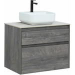 Тумба подвесная со столешницей Aquanet Nova Lite 75 см 242273 (2 ящика) дуб рошелье, Цвет фасада: дуб рошелье - фото 