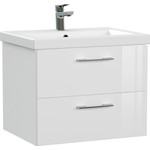 Тумба подвесная с раковиной Cersanit Lara 60 см 64133, 2 ящика, белый - фото 