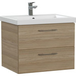 Тумба подвесная с раковиной Cersanit Lara 60 см 64134, орех - фото 