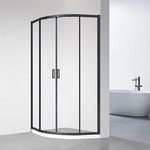 Душевое ограждение Veconi Rovigo 90 см RV01B-90-01-C7, чёрный/прозрачное - фото 